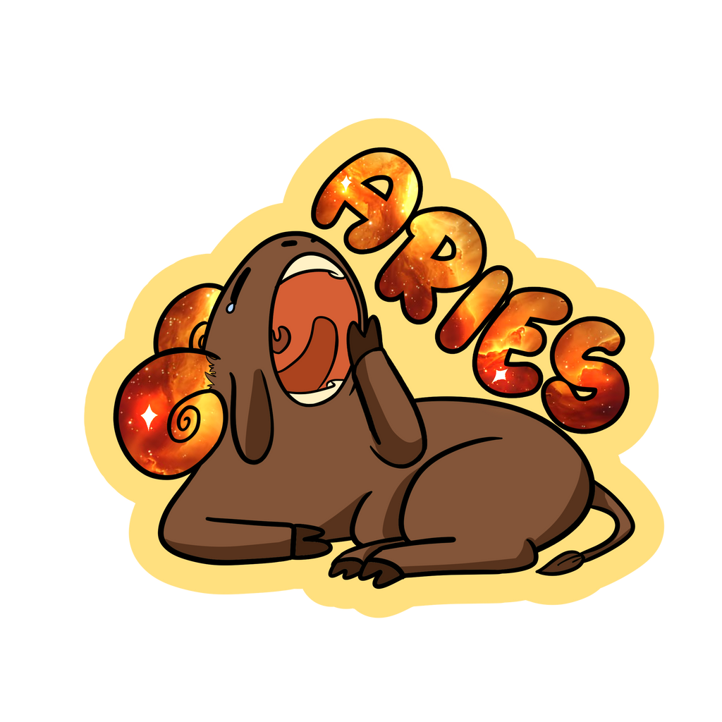 Aries Holographic Sticker | Cute Zodiac Sticker | Water-Resistant 3x3" Vinyl