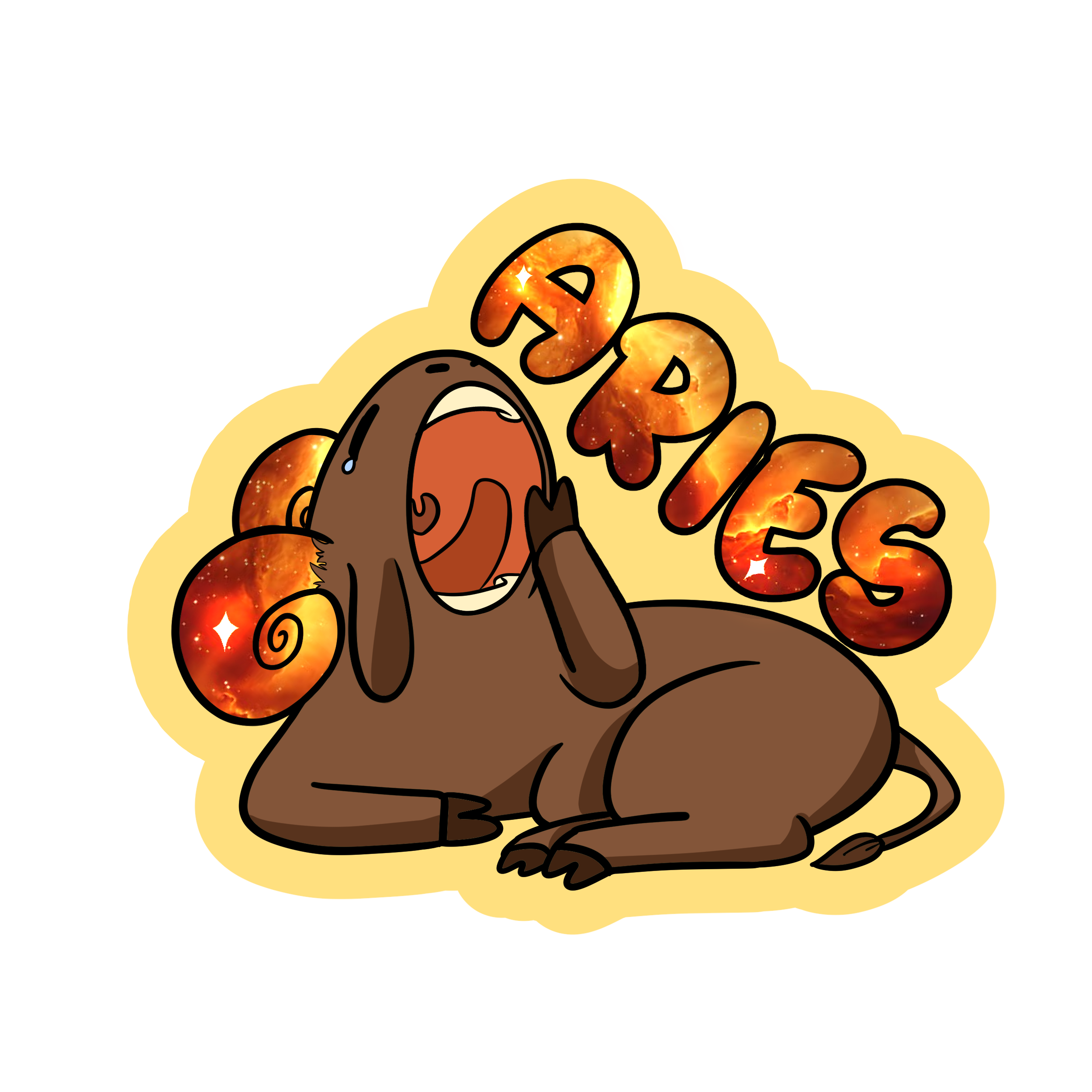 Aries Holographic Sticker | Cute Zodiac Sticker | Water-Resistant 3x3" Vinyl