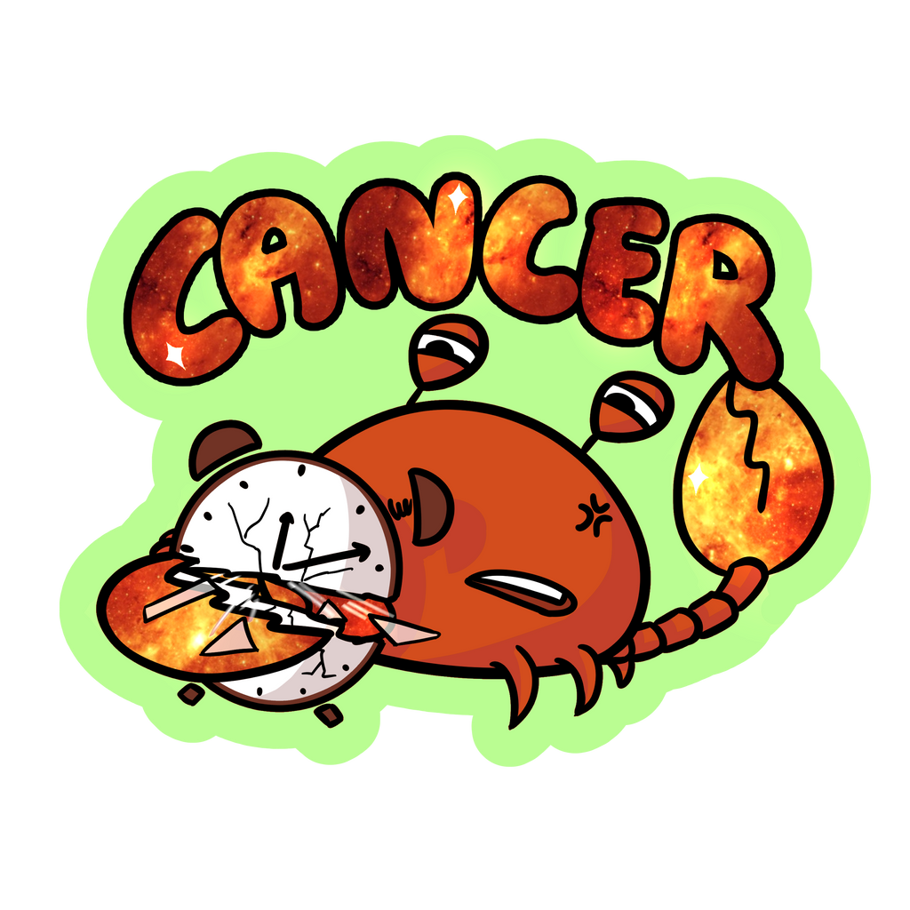 Cancer Holographic Sticker | Cute Zodiac Sticker | Water-Resistant 3x3" Vinyl