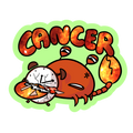 Cancer Holographic Sticker | Cute Zodiac Sticker | Water-Resistant 3x3" Vinyl