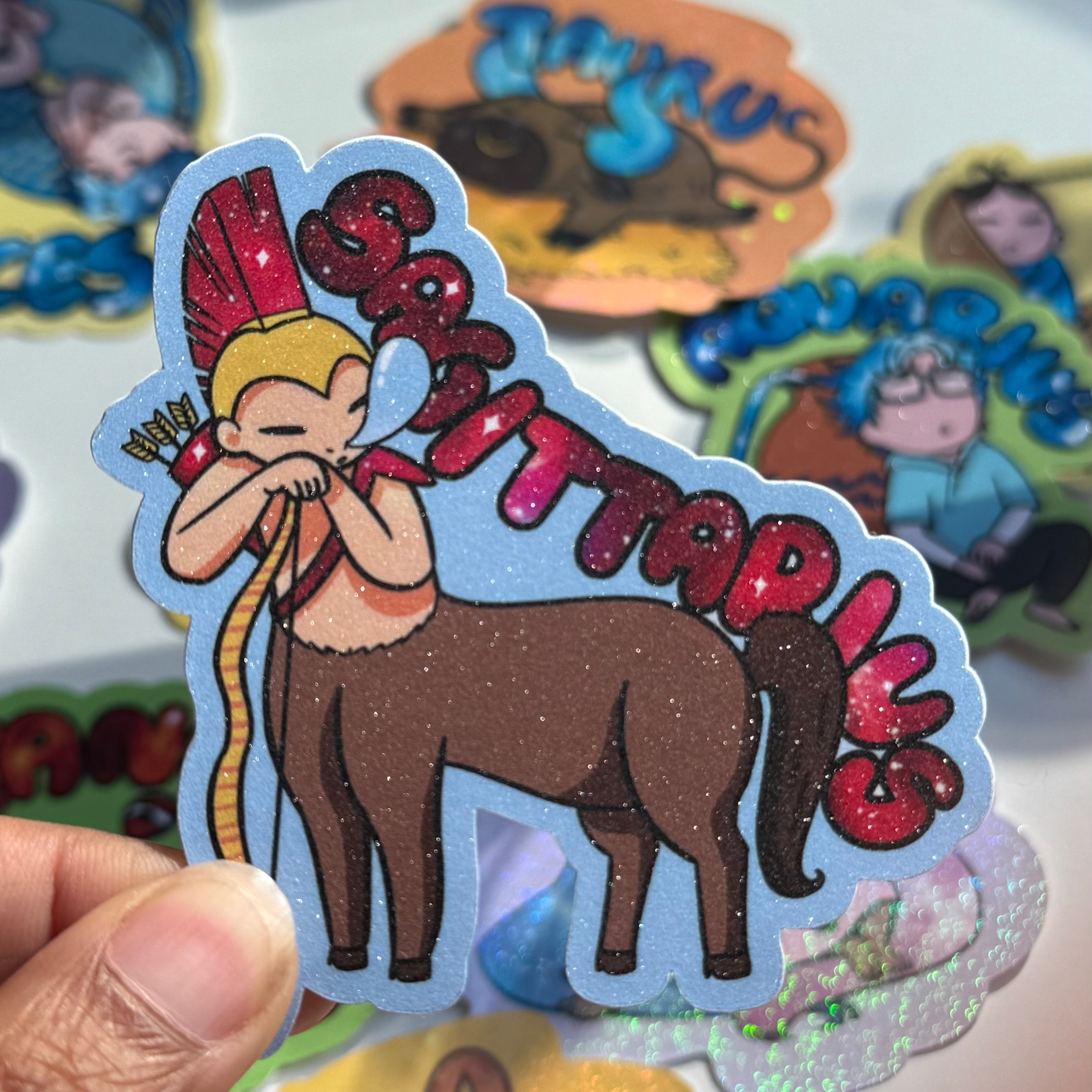 Sagittarius Holographic Sticker | Cute Zodiac Sticker | Water-Resistant 3x3" Vinyl