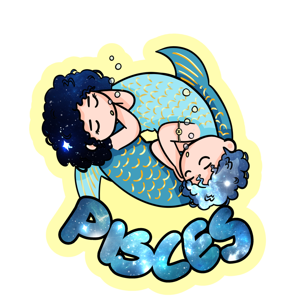 Pisces Holographic Sticker | Cute Zodiac Sticker | Water-Resistant 3x3" Vinyl (Copy)