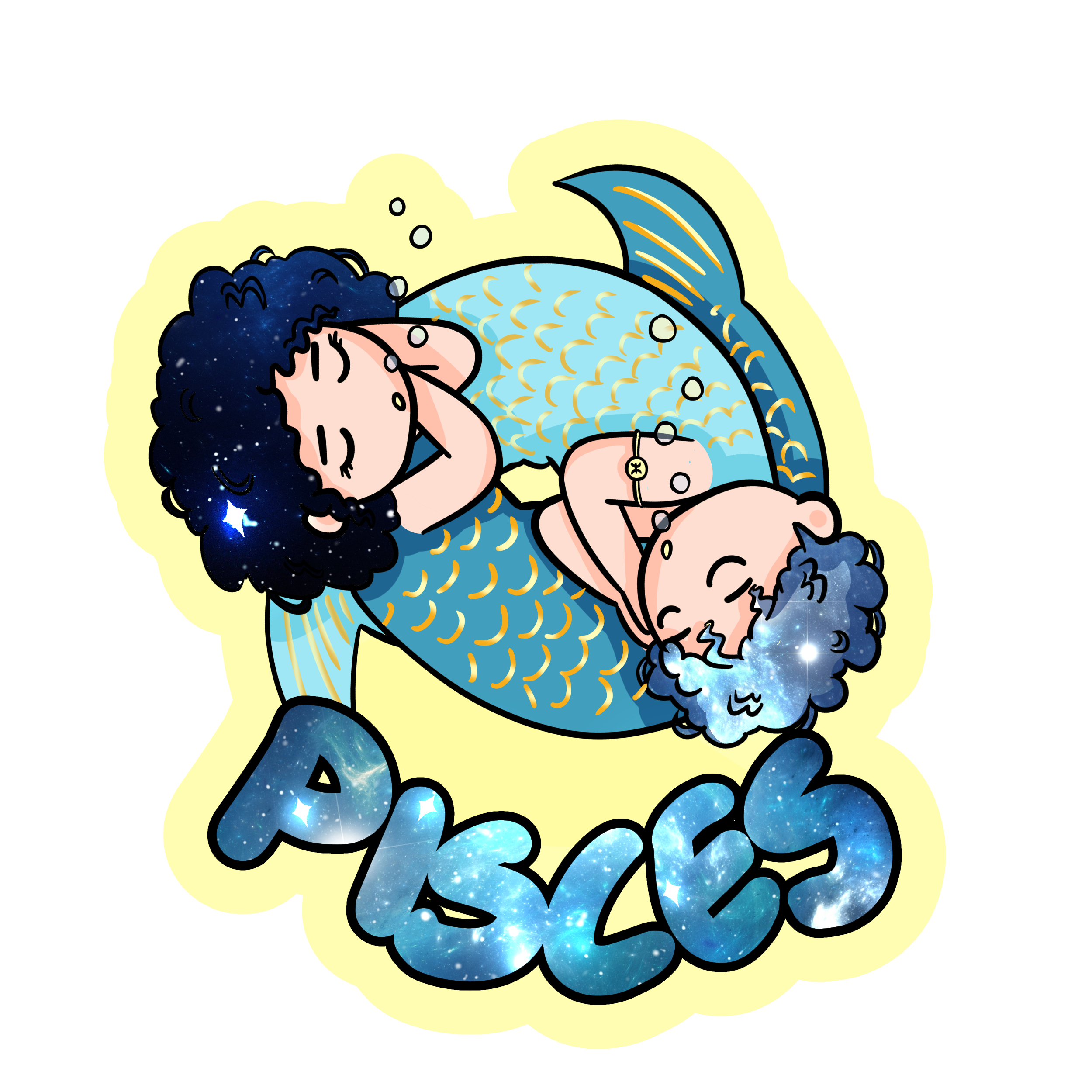 Pisces Holographic Sticker | Cute Zodiac Sticker | Water-Resistant 3x3" Vinyl (Copy)