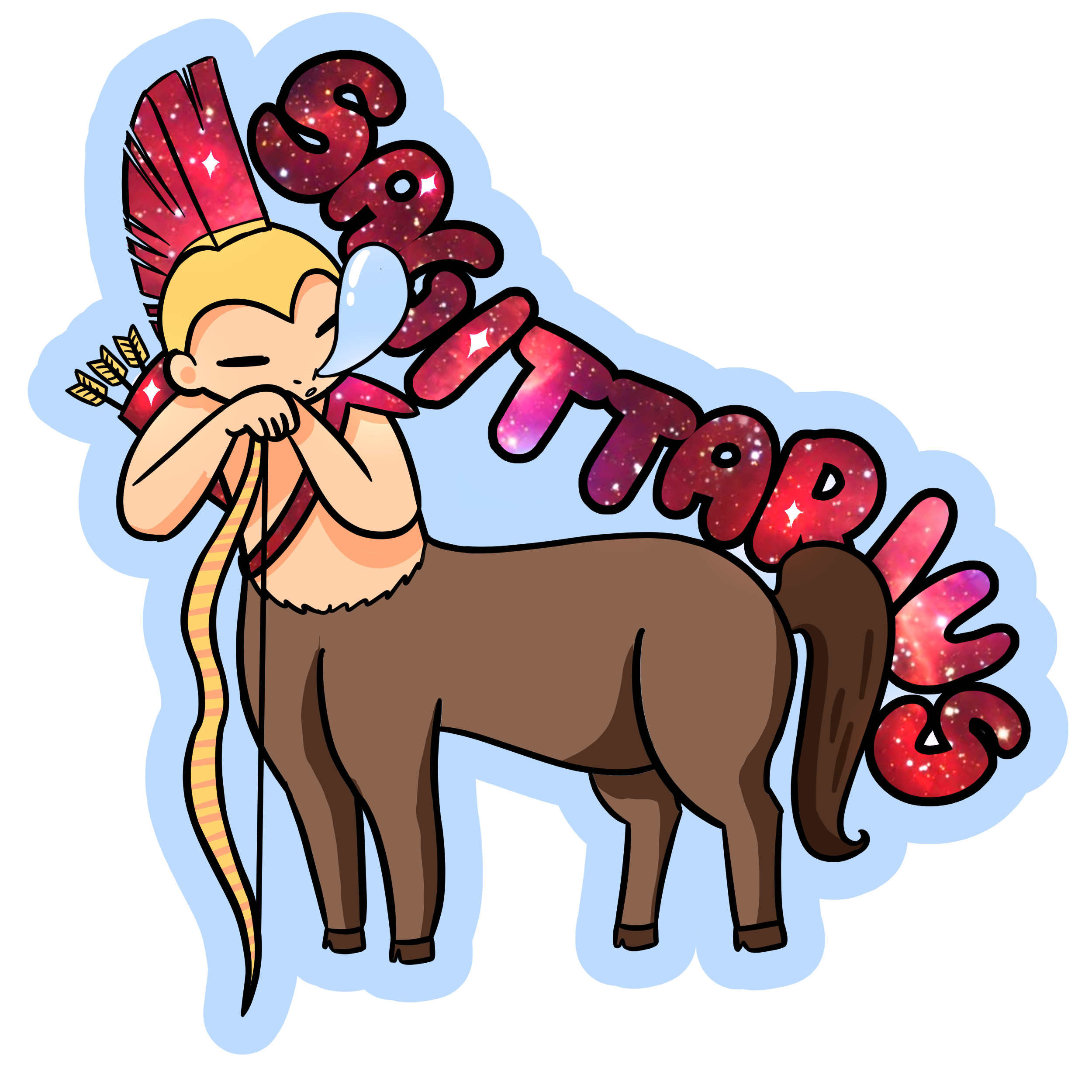 Sagittarius Holographic Sticker | Cute Zodiac Sticker | Water-Resistant 3x3" Vinyl