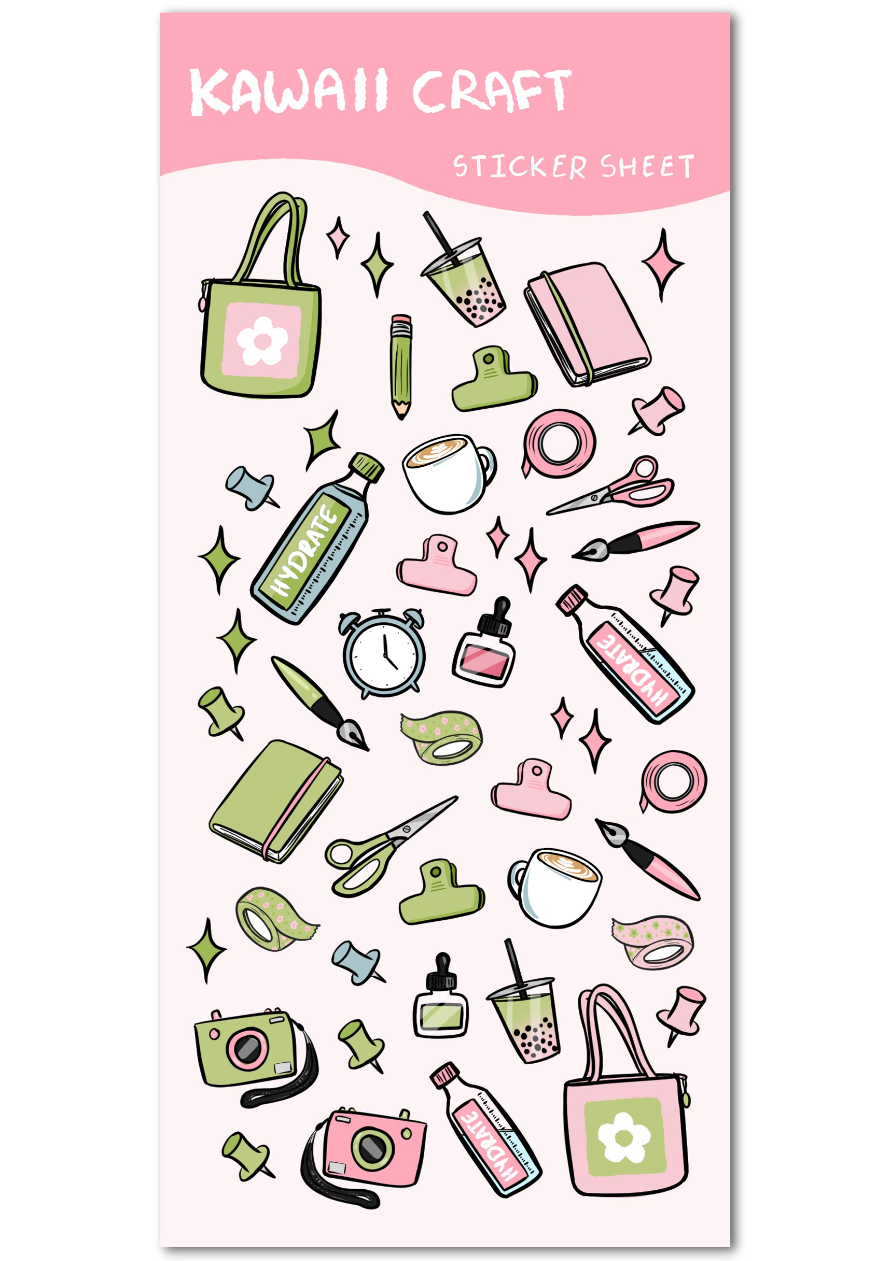 Kawaii Craft Sticker Sheet