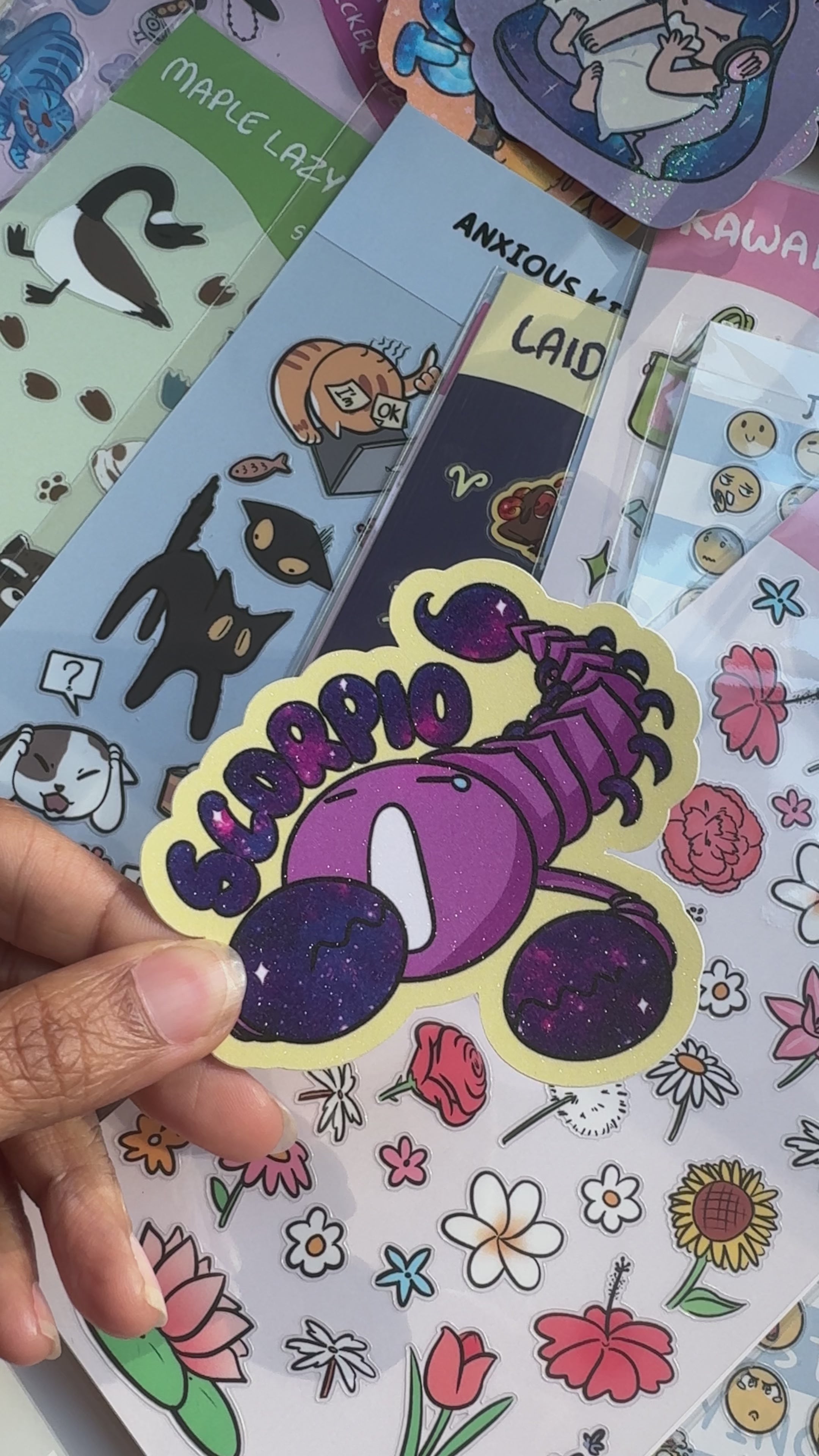 Scorpio Holographic Sticker | Cute Zodiac Sticker | Water-Resistant 3x3" Vinyl