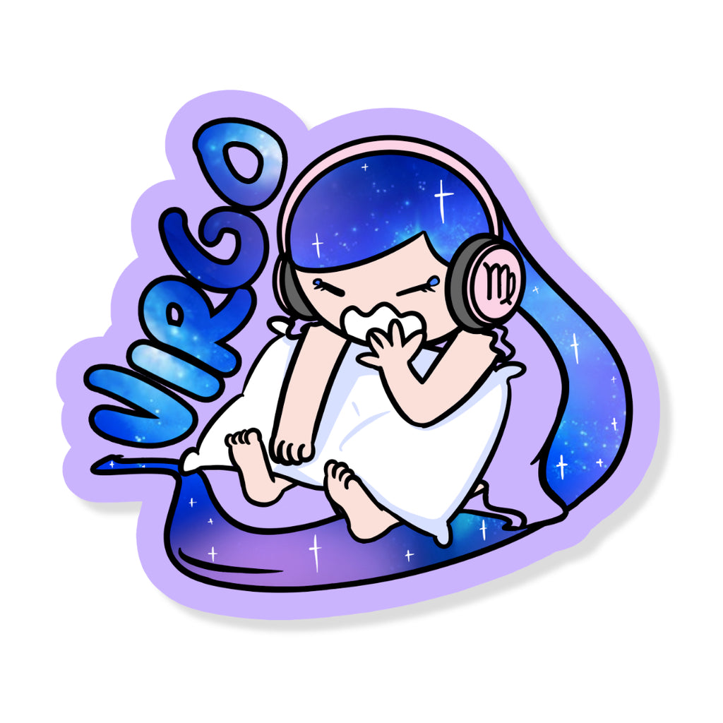 Virgo Holographic Sticker | Cute Zodiac Sticker | Water-Resistant 3x3" Vinyl